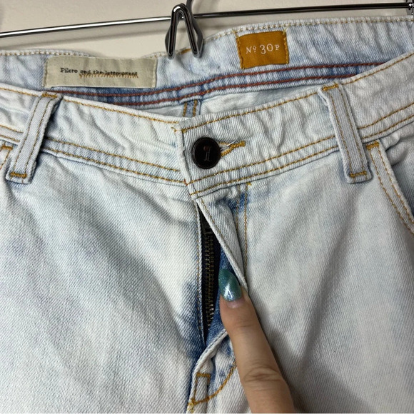 ANTHRO PILCRO And The Letterpress Hyphen Distressed Light Wash Boyfriend Jeans - Picture 6 of 14